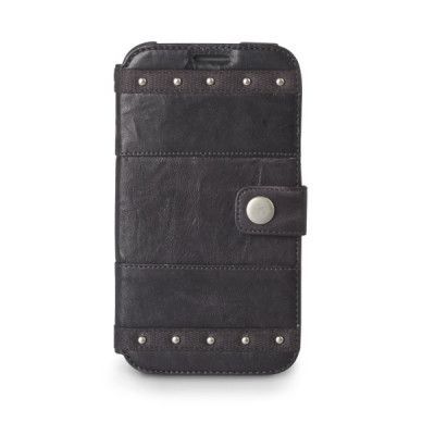 Zenus Bohemian Äkta Läder Plånboksfodral till Apple iPhone 6(S) Plus (Grå)