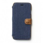 Zenus Denim Äkta Läder Plånboksfodral till Apple iPhone 6(S) Plus