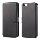AZNS iPhone 6s/6 Plånboksfodral Stand Konstläder - Svart