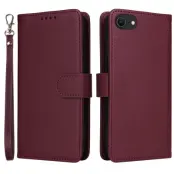 BETOPNICE iPhone 6/6s/7/8/SE (2022) Plånboksfodral Konstläder - Vinröd