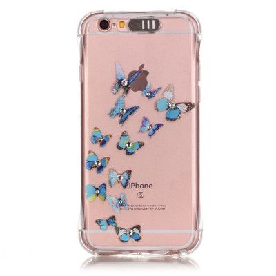Blinkande Flexiskal till Apple iPhone 6 / 6S - Blå Fjärilar