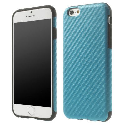Carbon Fiber Texture FlexiCase skal till Apple iPhone 6 / 6S  (Ljus Blå)