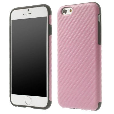 Carbon Fiber Texture FlexiCase skal till Apple iPhone 6 / 6S (Rosa)