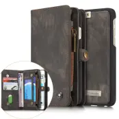 CASEME 008 iPhone 6s Plånboksfodral Retro Konstläder Multi-slot Grå
