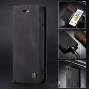 CASEME 013 Auto-absorberande Plånboksfodral Konstläder iPhone 6s/6 - Svart