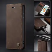 CASEME 013 Series Plånboksfodral i Konstläder för iPhone 6s - Brun