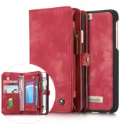 Caseme Retro Plånboksfodral av läder till iPhone 6 / 6S - Röd