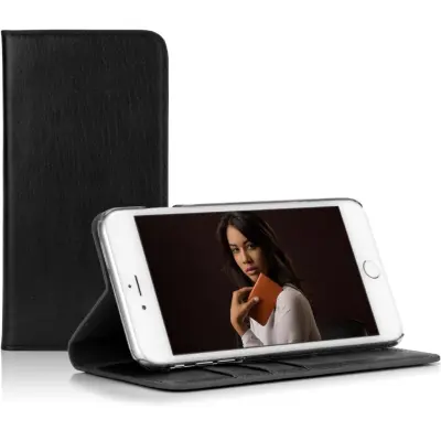 Caseual Plånboksfodral av äkta läder till iPhone 6 / 6S - Svart