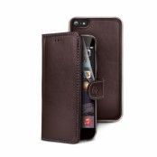 Celly Magnet Plånboksfodral av äkta läder till iPhone 6/6S - Brun