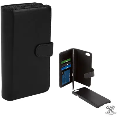 Champion Double Leather Wallet (iPhone 6/6S) - Svart