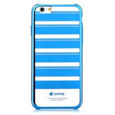 COMMA Baksideskal till iPhone 6- Randig - Blå