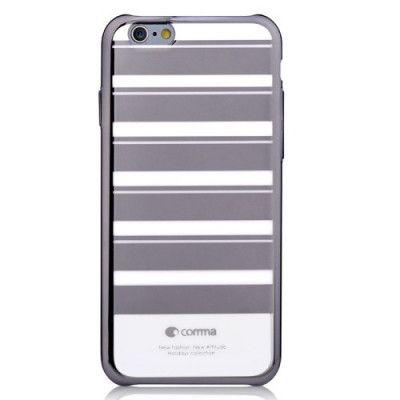 COMMA Baksideskal till iPhone 6- Randig - Silver