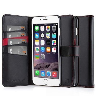 CoveredGear Äkta Läder Plånboksfodral till Apple iPhone 6 / 6S - Svart