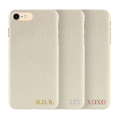 Designa själv - iPhone 6/7/8/SE 2020 konstläder skal - VIT