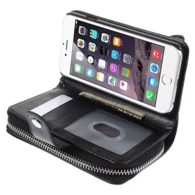 Detachable 2 in 1 Plånboksfodral till Apple iPhone 6 / 6S (Svart)