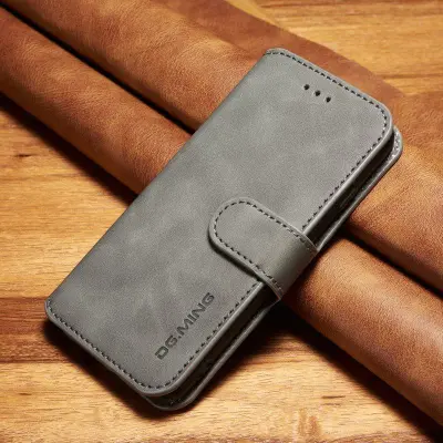 DG.MING Retro Plånboksfodral Konstläder för iPhone 6s/6 - Grå