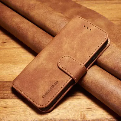 DG.MING Retro Konstläder Ställskydd för iPhone 6s/6 4.7-tum - Brun