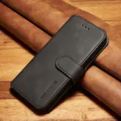 DG.MING Retro Style Konstläder Plånboksfodral Mobilskal för iPhone 6s/6 - Svart