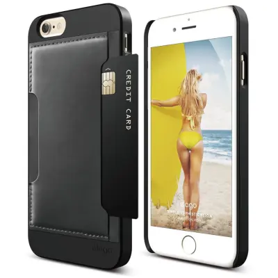 Elago Outfit Leather Pocket (iPhone 6/6S) - Svart