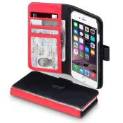 Exklusiv Plånboksfodral till Apple iPhone 6 / 6S (Svart/Röd)