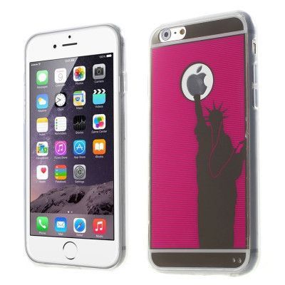 Flexicase Skal till Apple iPhone 6 / 6S - Statue of Liberty (Pink)