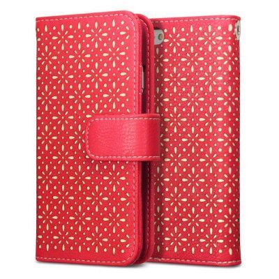 Floral ETCH Plånboksfodral till Apple iPhone 6 / 6S (Röd)