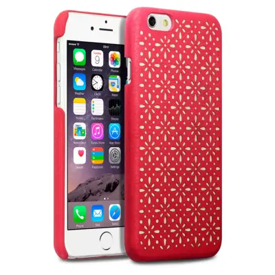 Floral ETCH Skal till iPhone 6 / 6S - Röd