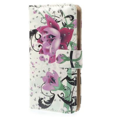 Glittery Plånboksfodral till Apple iPhone 6 / 6S - Red Flower