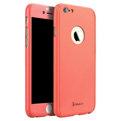 iPaky heltäckande skal och Tempered Glass till iPhone 6 (S) - Röd