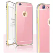 JFX Metallbumper-skal till iPhone 6 /6S (Rose gold - Silver)