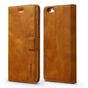 LC.IMEEKE iPhone 6s Plånboksfodral i Texturerat Konstläder - Ljusbrun