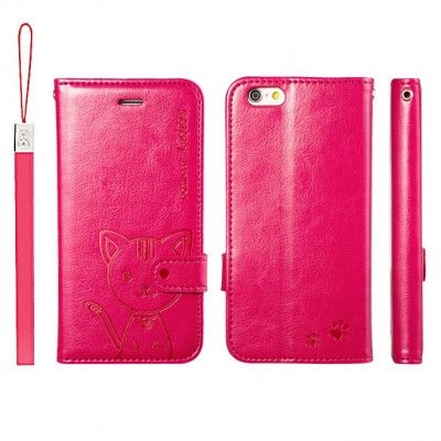 Leiers Domi Cat Plånboksfodral till Apple iPhone 6 / 6S - Magenta