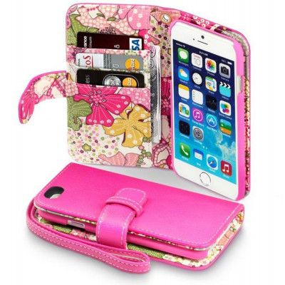 Lily Floral Plånboksfodral till Apple iPhone 6 / 6S  (Magenta)