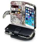Lily Floral Plånboksfodral till Apple iPhone 6 / 6S (Svart)