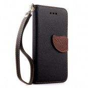 Litchi Leaf Plånboksfodral till Apple iPhone 6 / 6S  - Svart