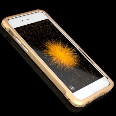 LUPHIE Combo Tough Aluminium Armor Skal till Apple iPhone 6 / 6S (Guld)