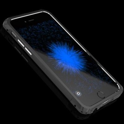 LUPHIE Combo Tough Aluminium Armor Skal till Apple iPhone 6 / 6S (Svart)