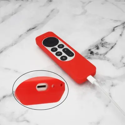Trolsk Silikonskal med AirTag-plats (Siri Remote gen 3) - Rosa