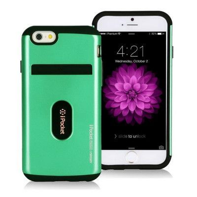 Mercury iPocket Premium skal med kortplats till Apple iPhone 6 / 6S - Turkos