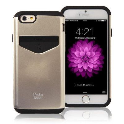 Mercury iPocket skal med kortplats till Apple iPhone 6 / 6S - Gold