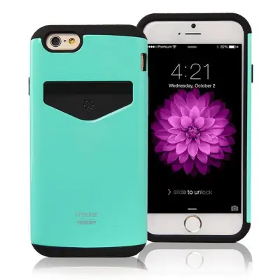 Mercury iPocket skal med kortplats till Apple iPhone 6 / 6S - Turkos