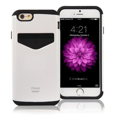Mercury iPocket skal med kortplats till Apple iPhone 6 / 6S - Vit