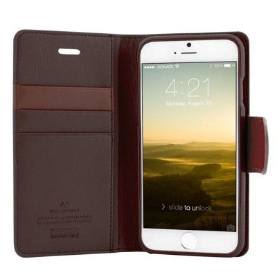 Mercury Sonata Diary Plånboksfodral till Apple iPhone 6 / 6S (Brun)