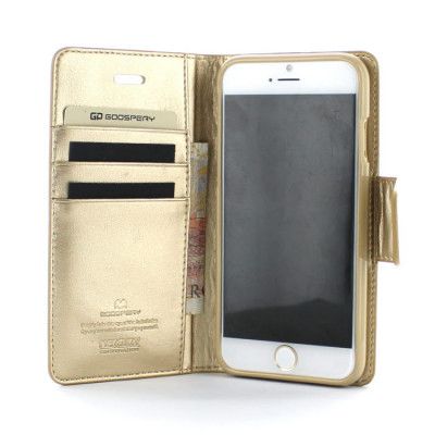 Mercury Sonata Diary Plånboksfodral till Apple iPhone 6 / 6S (Gold)