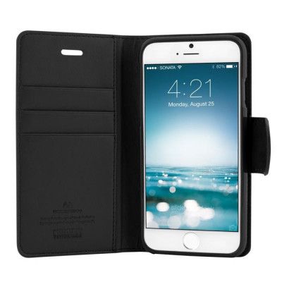 Mercury Sonata Diary Plånboksfodral till Apple iPhone 6 / 6S (Svart)