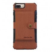Mobilskal med kortplatser till iPhone 6/6s/7/8 Plus - Brun