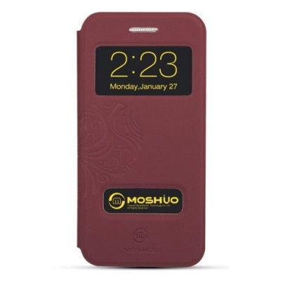 MOSHUO Jane Eyre Series View Window Fodral till iPhone 6 / 6S - VinRöd