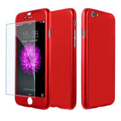 Pavoscreen 360° Helomslutande skal för iPhone 6(S) - Röd