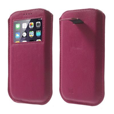 PouchFodral med fönster till Apple iPhone 6 / 6S / Samsung Galaxy S4 - Magenta