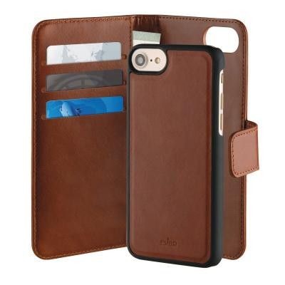 Puro Duetto Plånboksfodral med magnetiskt skal iPhone 6/6S - Brun